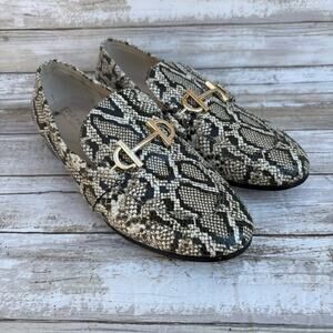 Cole Haan Leather Horse Bit Loafers Sz 8B Python Reptile Embossed Maximalist